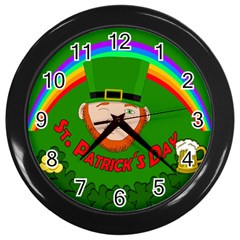 St  Patrick s Day Wall Clocks (black) by Valentinaart