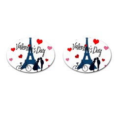 Valentine s Day - Paris Cufflinks (oval) by Valentinaart