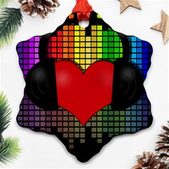 Love Music Snowflake Ornament (two Sides) by Valentinaart