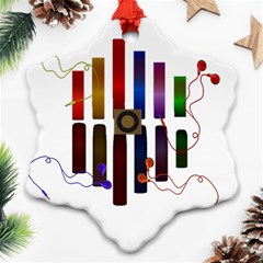 Energy Of The Sound Snowflake Ornament (two Sides) by Valentinaart