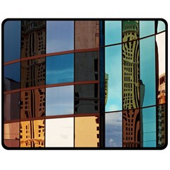 Glass Facade Colorful Architecture Double Sided Fleece Blanket (medium)  by Nexatart