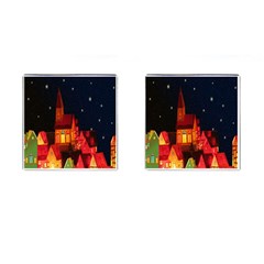Market Christmas Light Cufflinks (square) by Nexatart
