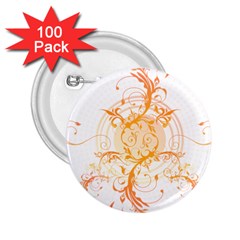 Orange Swirls 2 25  Buttons (100 Pack)  by SheGetsCreative