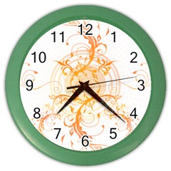 Orange Swirls Color Wall Clocks by SheGetsCreative