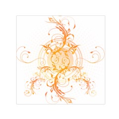 Orange Swirls Small Satin Scarf (square) by SheGetsCreative