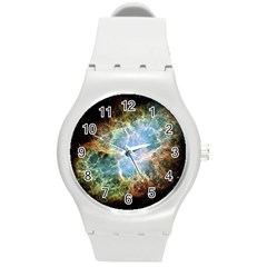 Crab Nebula Round Plastic Sport Watch (m) by SheGetsCreative