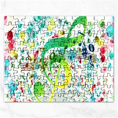 Points Circle Music Pattern Rectangular Jigsaw Puzzl by Nexatart