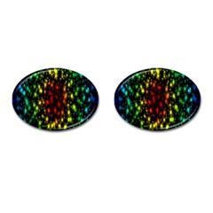 Star Christmas Curtain Abstract Cufflinks (oval) by Nexatart