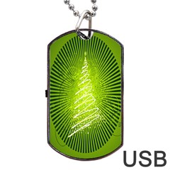 Vector Chirstmas Tree Design Dog Tag Usb Flash (one Side) by Nexatart