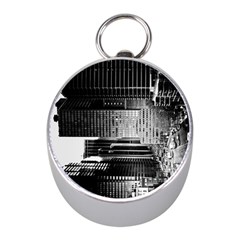 Urban Scene Street Road Busy Cars Mini Silver Compasses by Nexatart