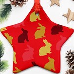 Hare Easter Pattern Animals Star Ornament (Two Sides) Back
