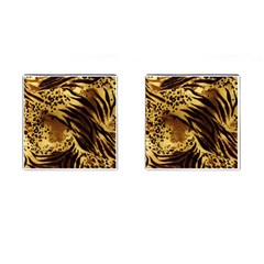 Pattern Tiger Stripes Print Animal Cufflinks (square) by Amaryn4rt