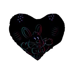Easter Bunny Hare Rabbit Animal Standard 16  Premium Heart Shape Cushions by Amaryn4rt
