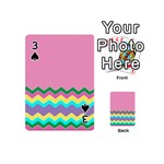 Easter Chevron Pattern Stripes Playing Cards 54 (Mini)  Front - Spade3