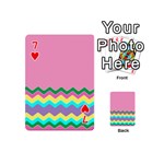 Easter Chevron Pattern Stripes Playing Cards 54 (Mini)  Front - Heart7