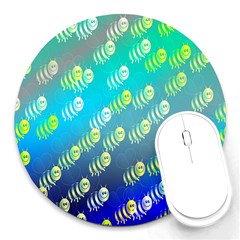 Animal Nature Cartoon Wild Wildlife Wild Life Round Mousepads by Amaryn4rt