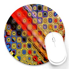 Background Texture Pattern Round Mousepads by Amaryn4rt