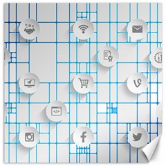 Icon Media Social Network Canvas 16  X 16   by Amaryn4rt