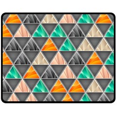 Abstract Geometric Triangle Shape Double Sided Fleece Blanket (medium)  by Amaryn4rt