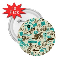 Telegramme 2 25  Buttons (10 Pack)  by Amaryn4rt