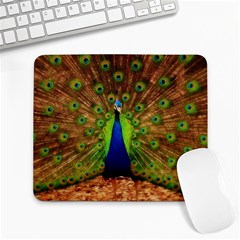 3d Peacock Bird Large Mousepads by Amaryn4rt