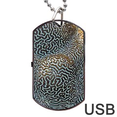 Coral Pattern Dog Tag Usb Flash (two Sides) by Amaryn4rt