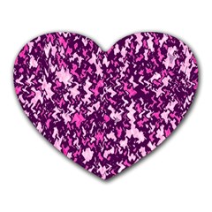 Chic Camouflage Colorful Background Heart Mousepads by Simbadda