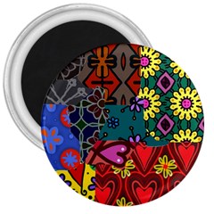 Patchwork Collage 3  Magnets by Simbadda