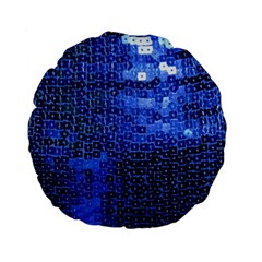 Blue Sequins Standard 15  Premium Flano Round Cushions by boho