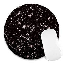 Black Stars Round Mousepads by boho