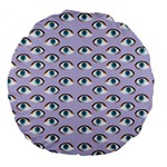 Purple Eyeballs Large 18  Premium Round Cushions Back