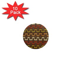 Fabric Texture Vintage Retro 70s Zig Zag Pattern 1  Mini Magnet (10 Pack)  by Simbadda