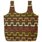 Fabric Texture Vintage Retro 70s Zig Zag Pattern Full Print Recycle Bags (L)  Back