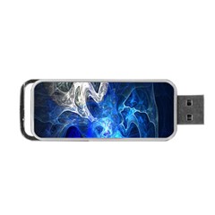 Ghost Fractal Texture Skull Ghostly White Blue Light Abstract Portable Usb Flash (one Side) by Simbadda