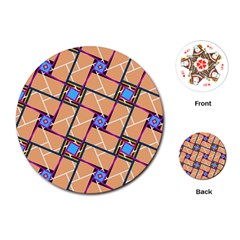 Overlaid Patterns Playing Cards (round)  by Simbadda