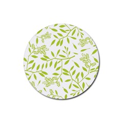 Leaves Pattern Seamless Rubber Round Coaster (4 Pack)  by Simbadda