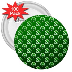 Whatsapp Logo Pattern 3  Buttons (100 Pack)  by Simbadda