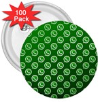 Whatsapp Logo Pattern 3  Buttons (100 pack)  Front