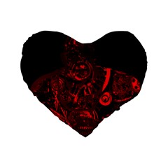 Warrior - Red Standard 16  Premium Flano Heart Shape Cushions by Valentinaart