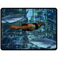 Urban Swimmers   Double Sided Fleece Blanket (large)  by Valentinaart