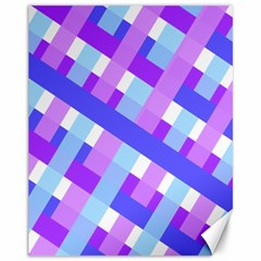 Geometric Plaid Gingham Diagonal Canvas 11  X 14   by Simbadda