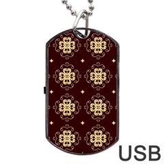 Seamless Ornament Symmetry Lines Dog Tag Usb Flash (one Side) by Simbadda