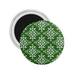 St Patrick S Day Damask Vintage Green Background Pattern 2 25  Magnets by Simbadda