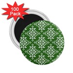 St Patrick S Day Damask Vintage Green Background Pattern 2.25  Magnets (100 pack)  Front