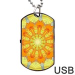 Sunshine Sunny Sun Abstract Yellow Dog Tag USB Flash (Two Sides) Back