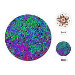 Green Purple Pink Background Playing Cards (round)  by Simbadda