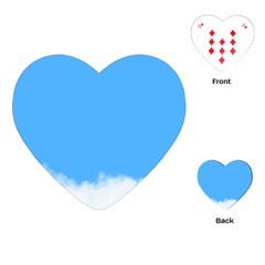 Blue Sky Clouds Day Playing Cards (heart)  by Simbadda
