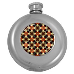 Kaleidoscope Image Background Round Hip Flask (5 Oz) by Simbadda