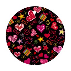 Love Hearts Sweet Vector Ornament (round) by Simbadda
