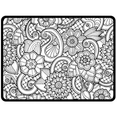 These Flowers Need Colour! Double Sided Fleece Blanket (large)  by Simbadda